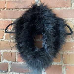 Vintage Danier Black Faux Fur Infinity Neck Scarf.
